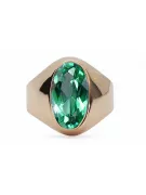 Émeraude Or rose 14 carats vintage d'origine Anneau Bijoux vintage vrc077r